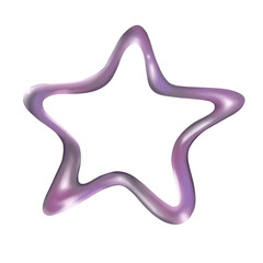 Poster - 3D-rendered wavy star outline is floating on transparent backdrop, with glossy violet-pink gradient