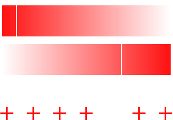 Poster - Abstract flat design pattern is showing red bars and plus symbols on transparent background