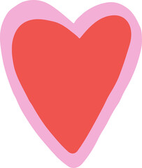 Poster - Showing stylized hand-drawn heart icon on transparent backdrop, featuring red fill and pink border