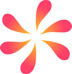 Poster - Flat vector featuring eight gradient drops converging on empty center on transparent background