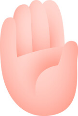 Poster - Cartoon-like open hand artwork is showing smooth pink gradient fill on transparent background