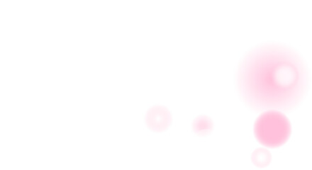Poster - Flat design glowing pastel pink and white orbs are floating on transparent background with bokeh