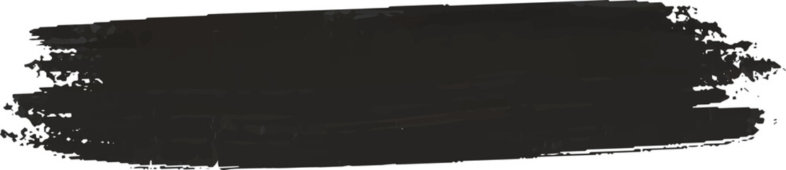 Poster - Abstract black ink brush stroke appearing in flat design with grunge effect on transparent backdrop