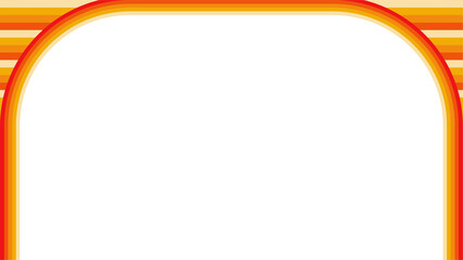 Poster - Retro corner frame is showing layered color stripes in flat design over transparent background