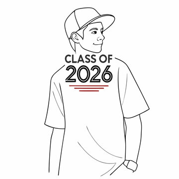   class of 2026 typography t shirt design white background