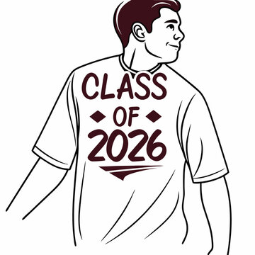   class of 2026 typography t shirt design white background