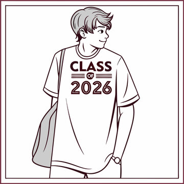   class of 2026 typography t shirt design white background