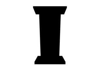 Fototapete - Isolated black silhouette of a classic podium on a white background in a simple graphic style