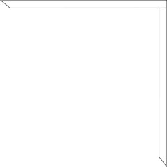 Fototapete - Flat design teal polygon panel is floating on transparent background with white border accents
