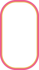 Poster - Abstract pill-shaped frame is showing dual-colored outlines on transparent canvas, flat design
