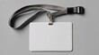 © Aditya - Blank White ID Card With Lanyard on Gray Background