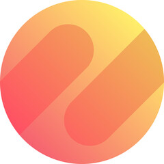 Poster - Flat design abstract gradient circle is showing two diagonal pill shapes on transparent background