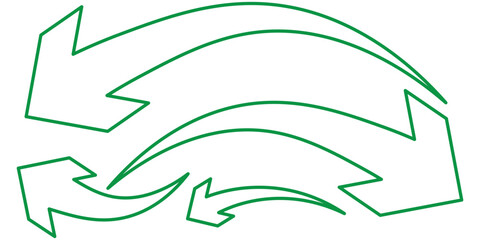 Poster - Curved arrows set. Line style Curve arrow symbol. Arrow pointer icon sign symbol vector.