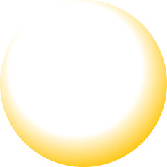 Poster - Flat vector illustration showing smooth yellow crescent moon on transparent background, copy space
