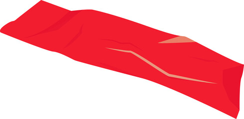 Poster - Stylized red polygonal slab is floating over transparent background in flat design, copy space