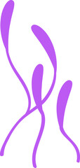 Poster - Five abstract lavender ribbons are floating with curves on transparent background in flat design