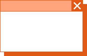 Aufkleber - UI mockup is showing orange frame, peach title bar, white pane, close icon, transparent background