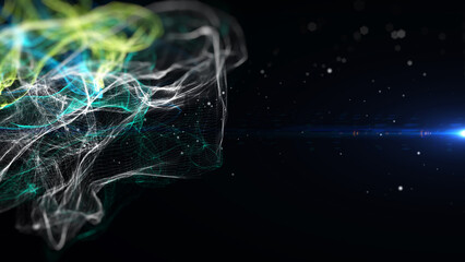 Poster - Technology organics glowing wave creating a mesmerizing futuristic scene illustration