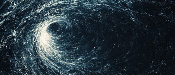 Fototapete - Abstract vortex with swirling lines and luminous central opening in darkness