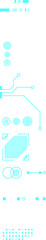 Poster - Cyan circuit interface icons are being arranged on transparent canvas in flat design style