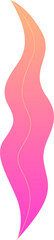 Poster - Stylized wavy gradient shape is shifting through warm hues in flat style on transparent backdrop