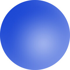 Poster - Blue gradient orb is glowing in flat design, showing smooth shading over transparent background