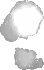 Poster - Pair of abstract shapes are floating on transparent background in flat style showing gray layers