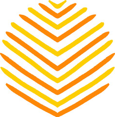 Poster - Flat design abstract chevron pattern is forming yellow-orange V stripes on transparent background