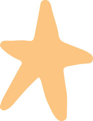 Poster - Abstract starfish-like shape is floating in flat design style on transparent background