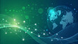 © MdReazAlKadir - Digital technology banner green blue background concept with technology light effect, abstract tech, innovation future data, internet network, Ai big data, lines dots connection, illustration vector
