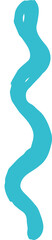 Poster - Abstract turquoise ribbon is flowing vertically in hand-drawn design with transparent background