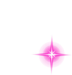 Poster - Flat design is showcasing white butterfly silhouette and pink starburst on transparent background