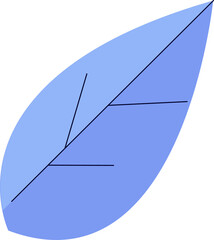 Poster - Vector showing stylized leaf floating on transparent background with bold stem and branching veins