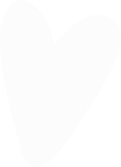 Poster - Showing hand-drawn style white heart shape floating on transparent background in flat vector design