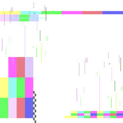 Poster - Displaying flat design abstract pattern on transparent background with multicolor bar, grid, lines