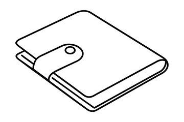 simple line art illustration of a closed wallet