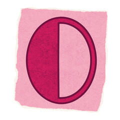 Poster - Two-tone disc is floating over torn-paper textured rectangle in flat design, transparent background