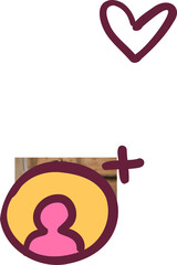 Aufkleber - Icons are showing flat design love and add user interface elements on transparent background