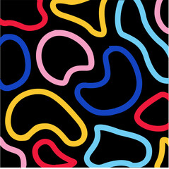 Poster - abstract pattern of multicolored organic blobs is appearing in flat design, transparent background