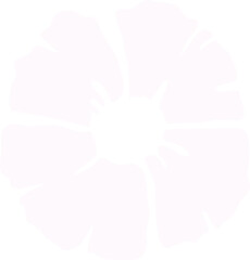 Poster - Flat design abstract white shape is radiating petal-like extensions on transparent background