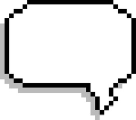 Fototapete - Stylized pixel speech bubble is floating on transparent background with jagged blocky 8-bit edges