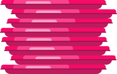 Poster - Abstract pink offset rounded rectangles are unfolding in flat design, on transparent background