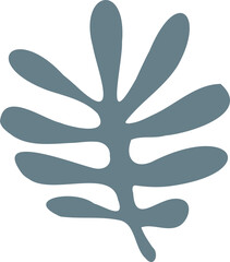 Poster - Abstract organic form is floating on transparent background in flat design with blue-gray tones
