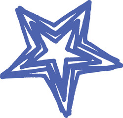 Poster - Abstract blue star hand drawn illustration