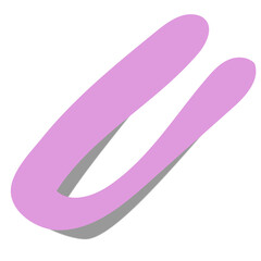 Poster - Flat vector pastel pink loop is floating on transparent background with black shadow