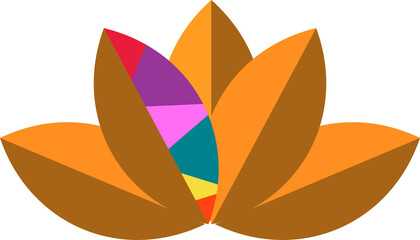 Poster - showing six overlapping petals forming lotus in colorful vector with transparent background