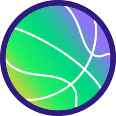 Poster - Icon is floating on transparent background, showcasing flat design gradient fill and white curves