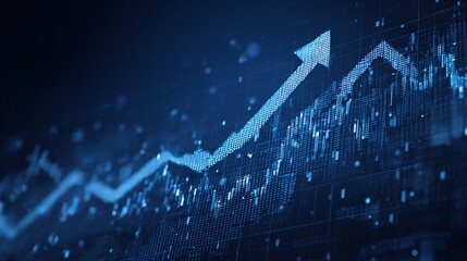 Poster - Abstract Financial Chart with Uptrend Arrow and Data Visualization