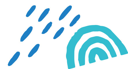 Poster - Abstract flat design is showing raindrop strokes with nested uneven arcs on transparent background