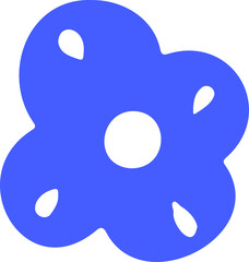 Poster - Abstract five-petal flower icon is floating in flat design, with transparent background, copy space